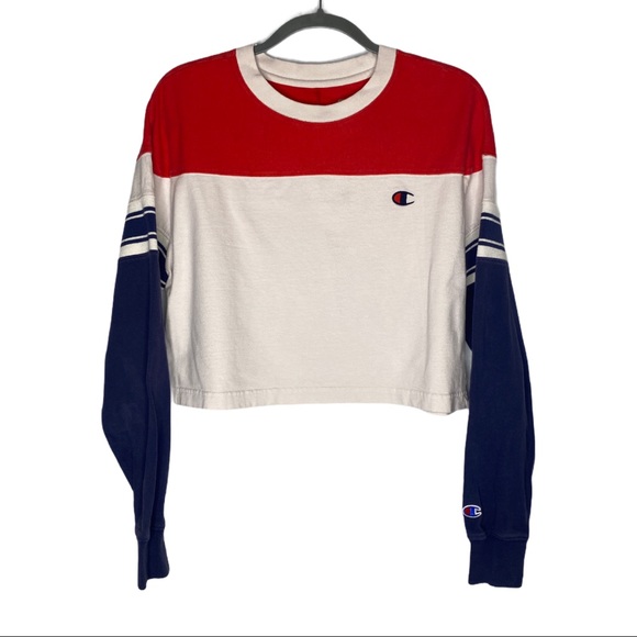 Champion Tops - Champion Vintage Cropped Longsleeve Shirt Size M